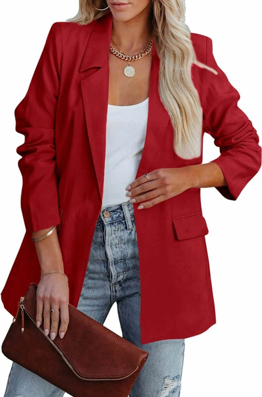 Best PRETTYGARDEN Prettygarden Women'S Casual Blazers Long Sleeve Open Front Button Work Office Blazer Jackets With Pockets