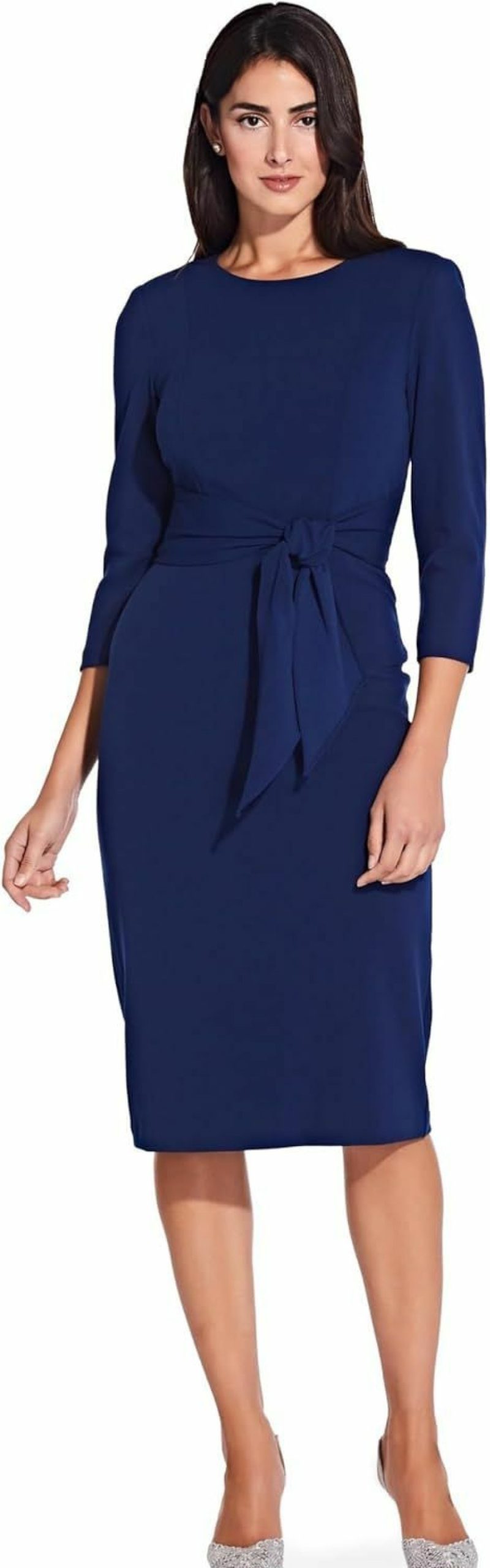 Hot Adrianna Papell Adrianna Papell Women'S Knit Crepe Tie Waist Sheath