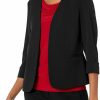 Online Kasper Kasper Women'S Stretch Crepe Open Cardigan Jacket W/Rolled Cuff