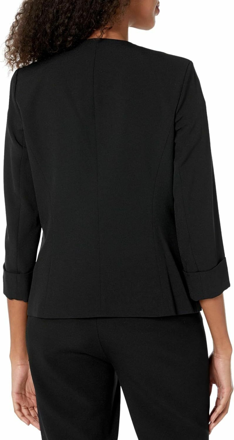 Online Kasper Kasper Women'S Stretch Crepe Open Cardigan Jacket W/Rolled Cuff