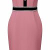 Online Hobemty Women'S Sheath Dress Short Sleeve Contrast Color Elegant Pencil Dresses