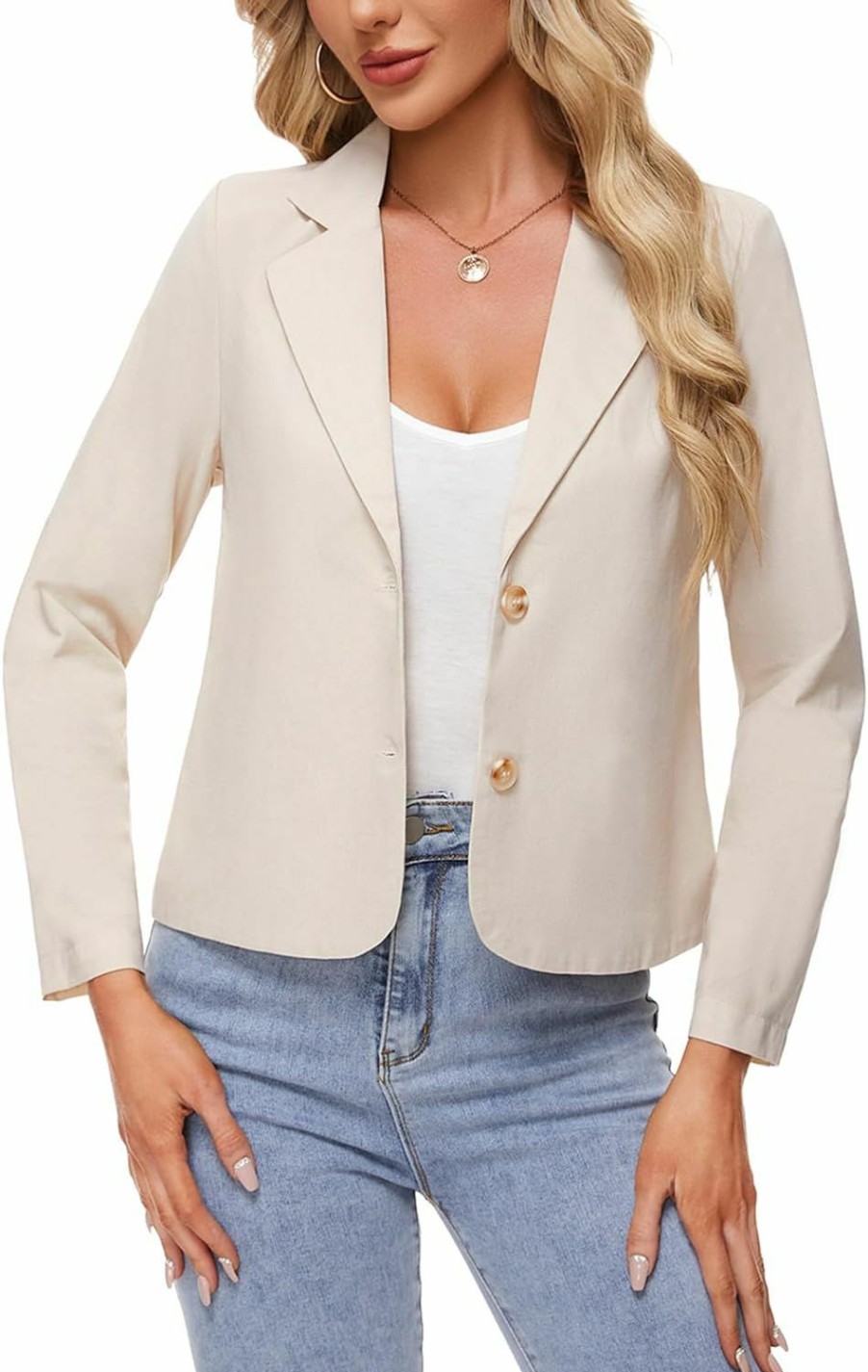 Wholesale MINTLIMIT Mintlimit Linen Blazer For Women Long Sleeve Lapel Button Blazers Lightweight Casual Work Office Tailored Jacket Suits