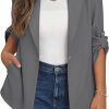 Online GRECERELLE Grecerelle Womens Long Sleeve Lapel Open Front Casual Blazers Jacket With Pockets For Work Office