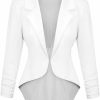 New Hybrid & Company Hybrid & Company Women'S Casual Work Comfy Open Front High Low Notch Lapel Office Blazer Jacket Made In Usa