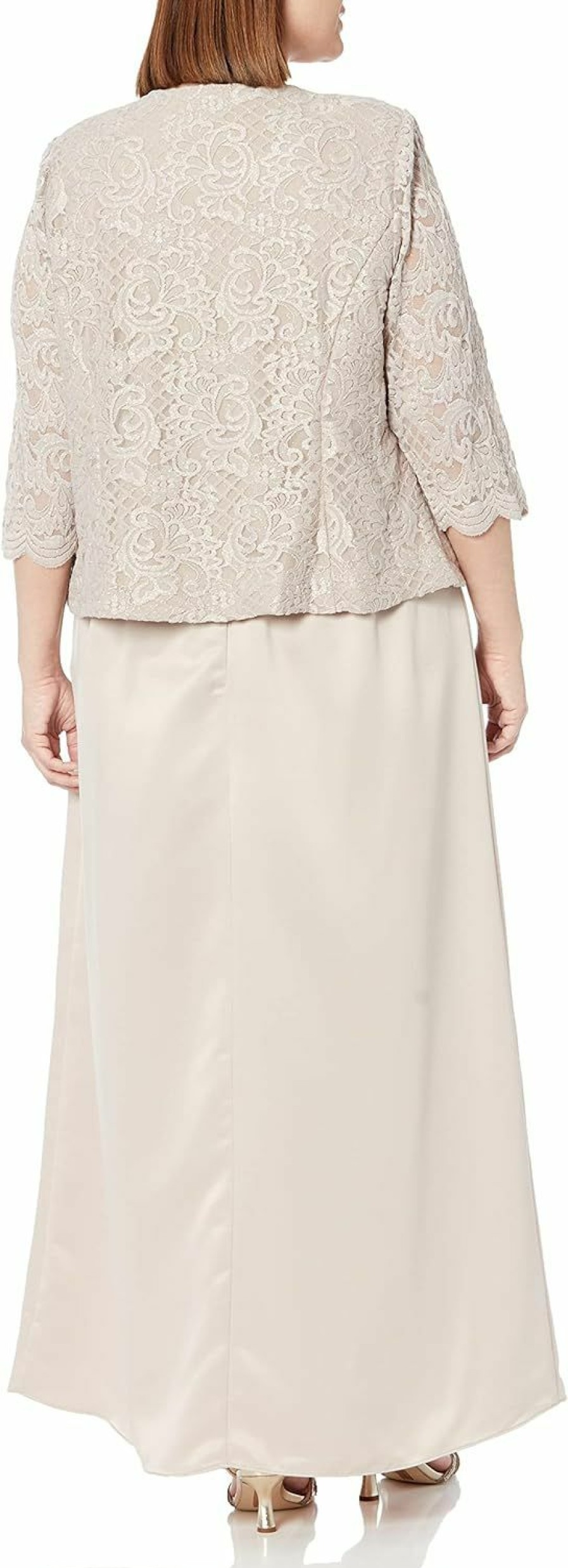 Hot Alex Evenings Alex Evenings Women'S Plus Size Long A-Line Mock Dress With Jacket