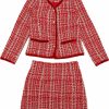 Wholesale Allegra K Allegra K Business Suit Set For Women'S 2 Piece Outfits Plaid Tweed Short Blazer Jacket And Skirt Sets