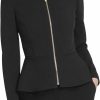 New DKNY Dkny Women'S Collarless Zip Front Jacket