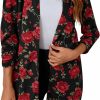 Clearance Unifizz Unifizz Women'S Long Ruched Sleeve Blazers Open Front Lightweight Slim Lapel Button Blazer Work Office Jacket