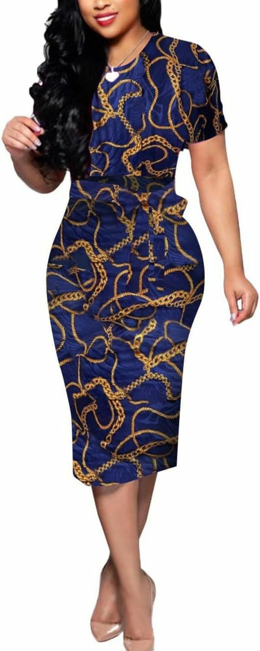 New BOGURST Bogurst Women'S Formal Church Dress Casual Elegant Party Dress Prints Pencil Dresses