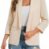 Hot XuBa Women'S 2024 Casual Blazers 3/4 Sleeves Lightweight Business Work Blazer Jackets With Pockets