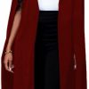 Online SOMTHRON Women'S Long Open Slit Sleeve Trench Cloak Capes Jacket Open Front Long Slit Crepe Blazer Cape Coat