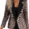 Wholesale WDIRARA Wdirara Women'S Leopard Print Lapel Collar Double Button Elegant Jacket Blazer