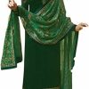 New We Designer Beautiful Green Color Salwar Kameez Dress Ethnic Party Wear Churidar Salwar Kameez Suits