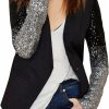 New GGUHHU Gguhhu Womans Fashion Slim Fit Shiny Sequin Long Sleeve Casual Blazer Jacket