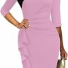 Wholesale Yajedo Church Dresses For Women 3/4 Sleeve Bodycon Ruffle Vintage Work Midi Pencil Dress