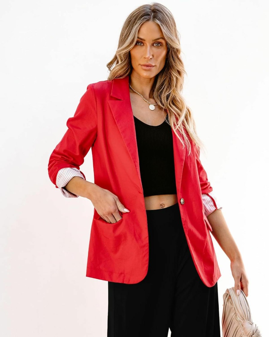 New luvamia Luvamia Blazers For Women Business Casual Dressy Work Fashion Lightweight Spring Summer Linen Unlined 2024 Suit Jackets