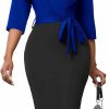 Clearance Runwind Runwind Women'S Work Pencil Dress Wedding Guest Office Dresses Cocktail Party 3/4 Sleeves With V-Neckline