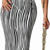 Hot MakeMeChic Makemechic Women'S 2 Piece Outfits Striped Sleeveless Strapless Bandeau Tube Tops And Long Skirt