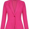 New MINTLIMIT Mintlimit Womens Long Sleeve Lightweight Blazers Office Work Suit Jacket Slim Blazer With Pockets (Hot Pink - Size L)