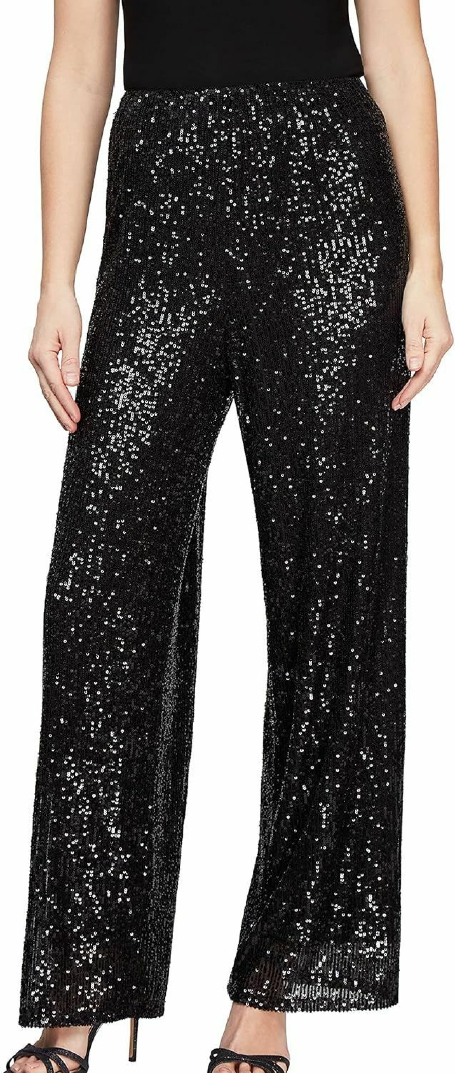 Hot Alex Evenings Alex Evenings Women'S Straight Leg Full Length Sequin Dress Pant (Regular Petite)