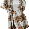 Online Floerns Floerns Women'S Plaid Print Button Front Jacket Coat With Skirt Set 2 Piece Outfit