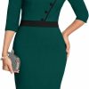 Clearance MUXXN Muxxn Women'S Retro 3/4 Sleeves Pinup Bodycon Office Formal Pencil Dress