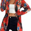 Hot WDIRARA Wdirara Women'S Letter Graphic Print Button Front Blazer Long Sleeve Casual Jacket