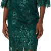 New Adrianna Papell Adrianna Papell Embroideered Bell Sleeve Sheath Dress