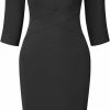 Clearance Hobemty Women'S Sheath Dress Knee Length Work Zipper Neck Pencil Dresses