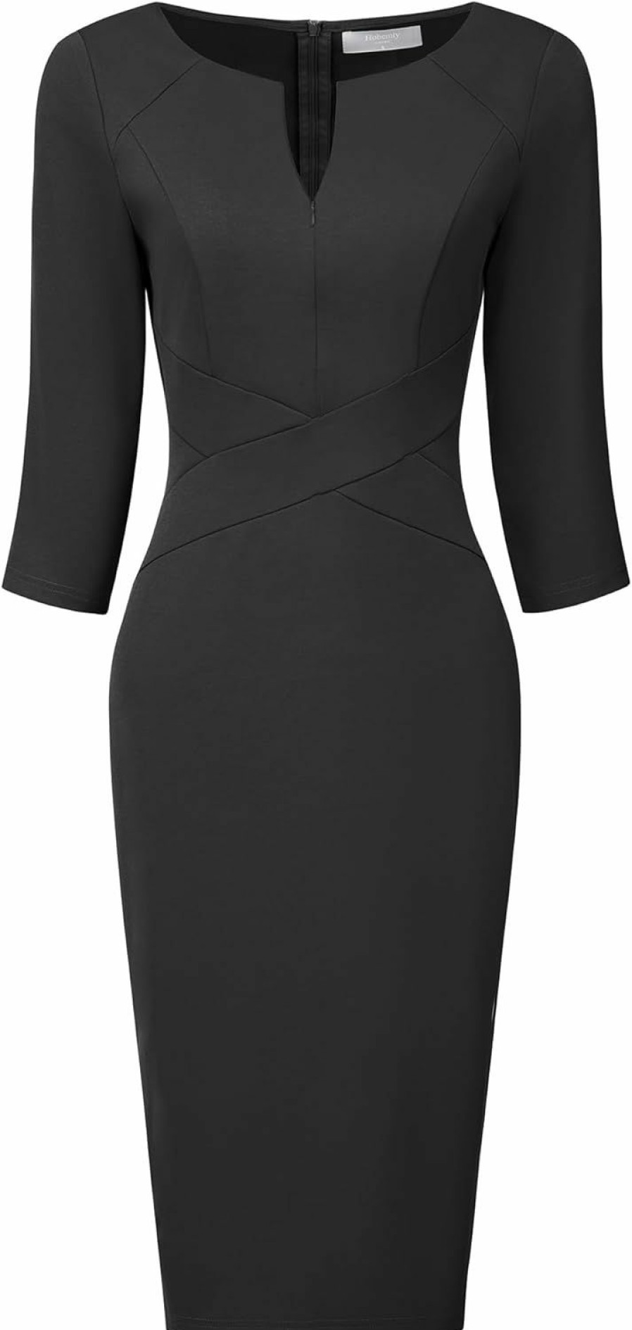 Clearance Hobemty Women'S Sheath Dress Knee Length Work Zipper Neck Pencil Dresses