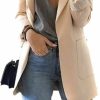 New FLITAY Flitay Womens Long Sleeve Solid Color Blazer Open Front Slim Fit Work Jackets Coat