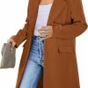 Clearance PRETTYGARDEN Prettygarden Women'S 2024 Fall Long Blazer Jackets Long Sleeve Lapel Pockets Loose Fit Work Casual Blazers Outerwear