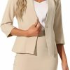 Hot Allegra K Allegra K Business Skirt Suit Set For Women'S 2 Piece Office Work Outfit Collarless Blazer Pencil Skirt