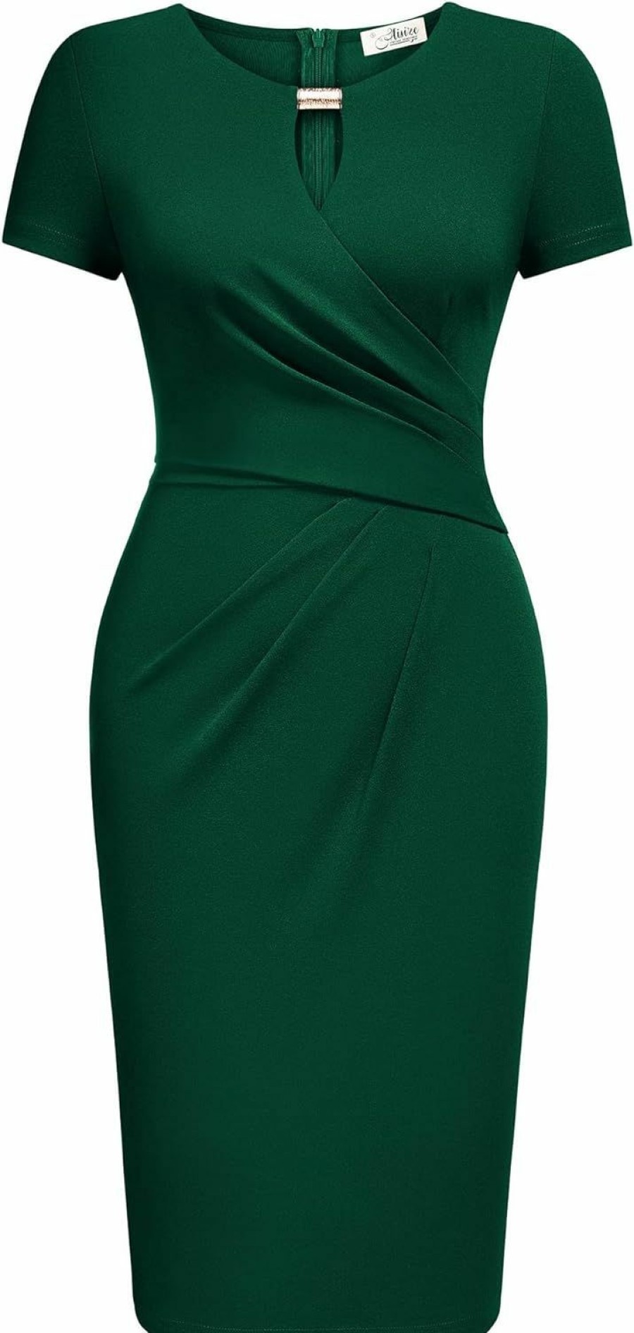 New AISIZE Aisize Women'S Classic Keyhole Neck Wrap Cocktail Party Sheath Dress