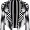 Wholesale Loxdonz Loxdonz Women'S Classic Sleeves Open Front Stripes Cropped Waterfall Crop Blazer Jacket Coat Cardigan