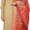 Wholesale Janasya Janasya Xl Love Indian Women'S Plus Size Gold Poly Silk Kurta With Pant And Dupatta