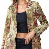 Hot WDIRARA Wdirara Women'S Floral Print Lapel Neck Single Button Lightweight Jacket Blazer With Pocket