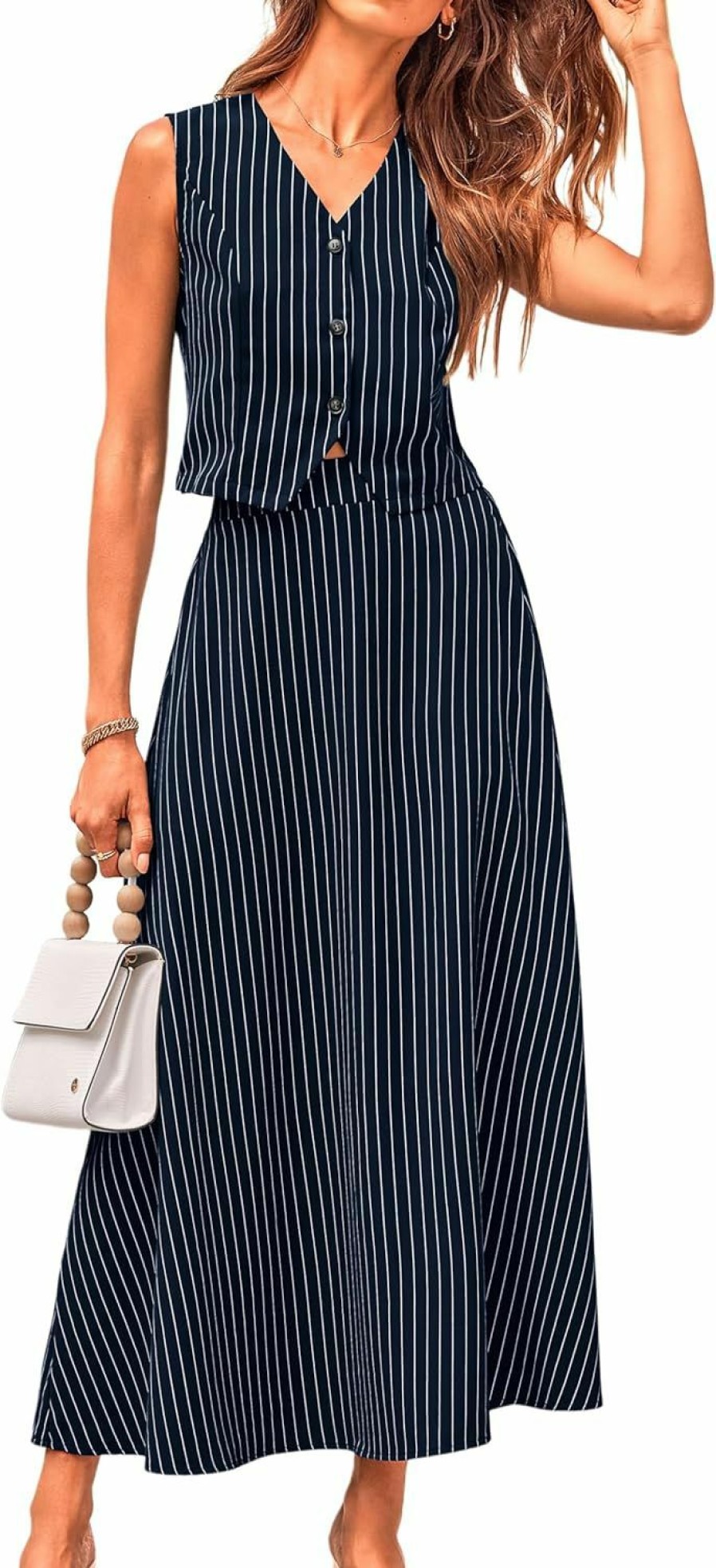 Hot MASCOMODA Mascomoda Womens Fashion 2024 Spring Maxi Dress 2 Piece Outfits Blazer Crop Vest And Maxi Skirt Sets Formal Matching Suits