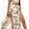 Wholesale Verdusa Verdusa Women'S 2 Piece Boho Outfits Tropical Print Crop Cami Top And Split Thigh Wrap Skirt Set