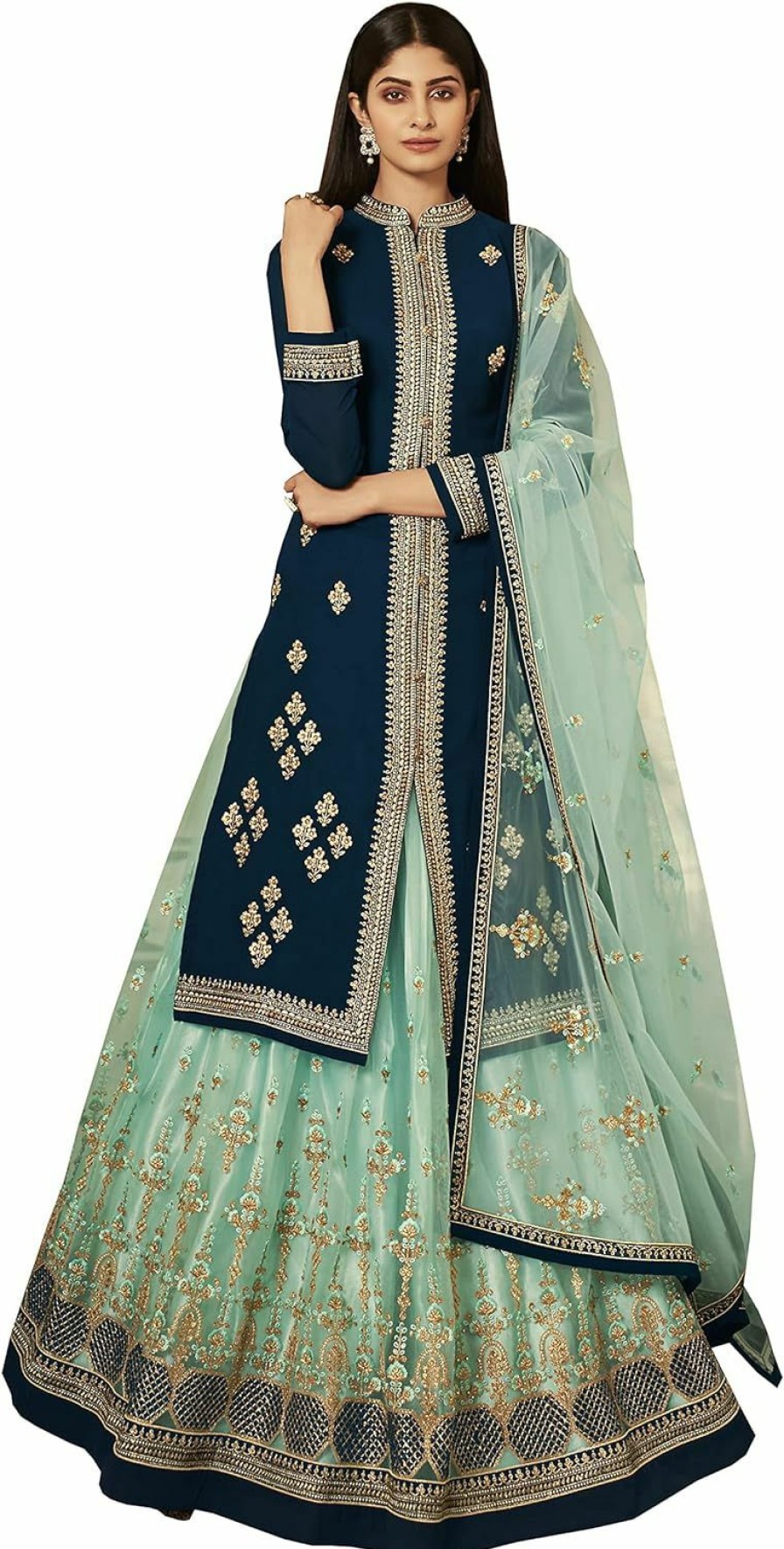 Online Delisa Delisa New Indian/Pakistani Eid Special Party/Ethnic Wear Georgette Straight Ghagra Style Salwar For Womens Ltt