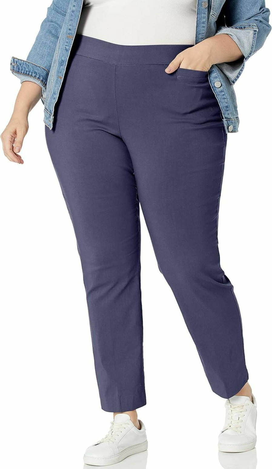 New Briggs New York Briggs New York Women'S Plus Size Super Stretch Millenium Welt Pocket Pull On Pant