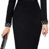 New LunaJany Women'S Casual Long Sleeve Midi Pencil Dress