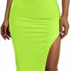 Hot ELLEVEN Sexy 2 Piece Maxi Skirt Sets For Women - Knit Bodycon Crop Tank Top And High Slit Skirt Dress Set, Summer Outfits