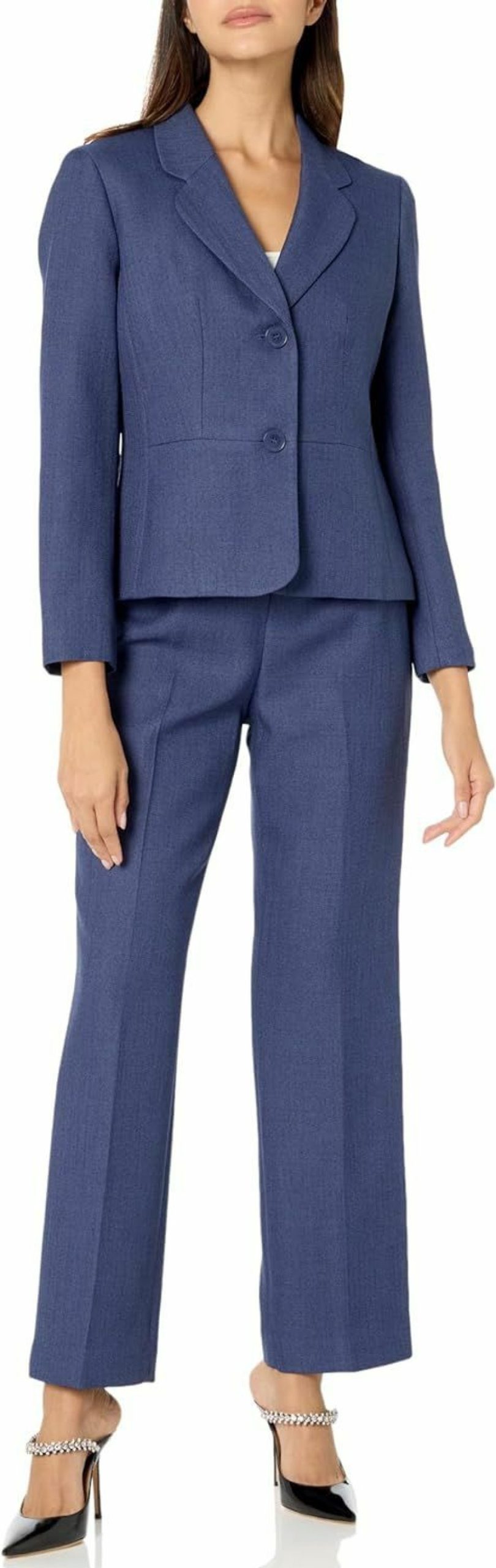 Wholesale Le Suit Women'S Petite 2 Button Texture Jacket & Side Zip Pant