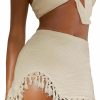 Wholesale SHENHE Shenhe Women'S 2 Piece Ring Linked Outfit Strapless Crop Tube Top Fringe Hem Mini Skirt Set