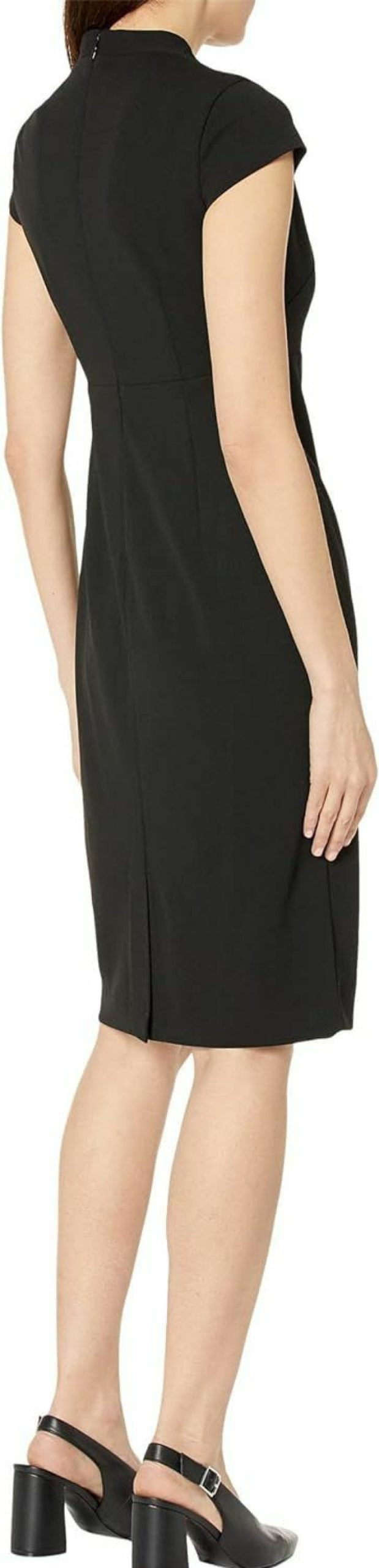 Clearance Calvin Klein Calvin Klein Cap Sleeve V-Neck Scuba Crepe Sheath