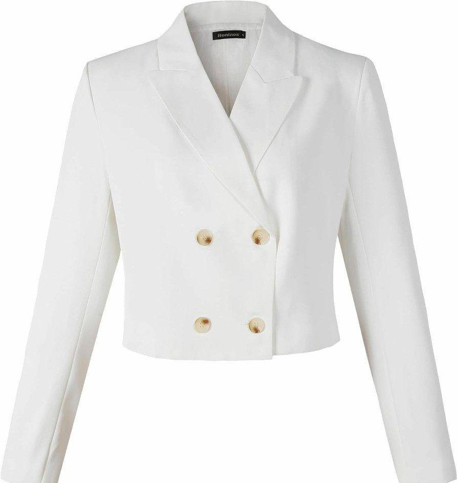 Best Beninos Beninos Women'S Double Breasted Crop Blazer Jackets